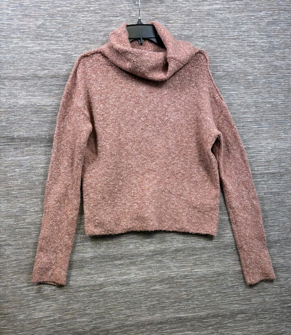 Listicle Wool Blend Cowl Knit Sweater Womens Size S Pink Long Sleeve Oversized